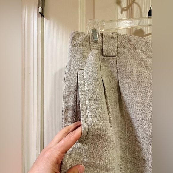 90s Liz Claiborne Linen Cotton Beige High Waisted Shorts Size 16 - Picture 2 of 5